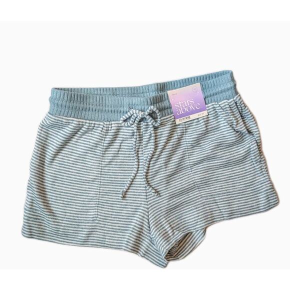 🧷 NWT Stars Above Women's Size XS Blue & White Striped Knit Pajama Sleep Shorts - Picture 1 of 8
